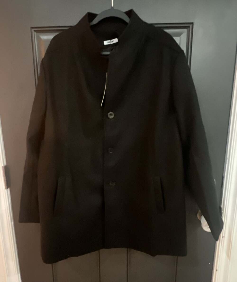 COOFANDY Funnel Neck Coat Size 3XL Black Cotton Blend Jacket